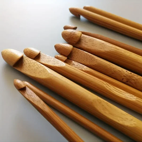 Bamboo Crochet Hooks Set, 12 Pcs Knitting Crocheting, 3-10mm - Image 4